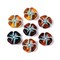 *4* 20mm Turquoise Washed Amber Hawaiian Flower Acrylic Beads